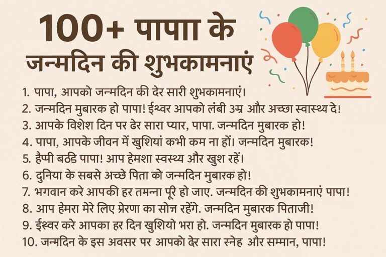 Papa Birthday Wishes in Hindi
