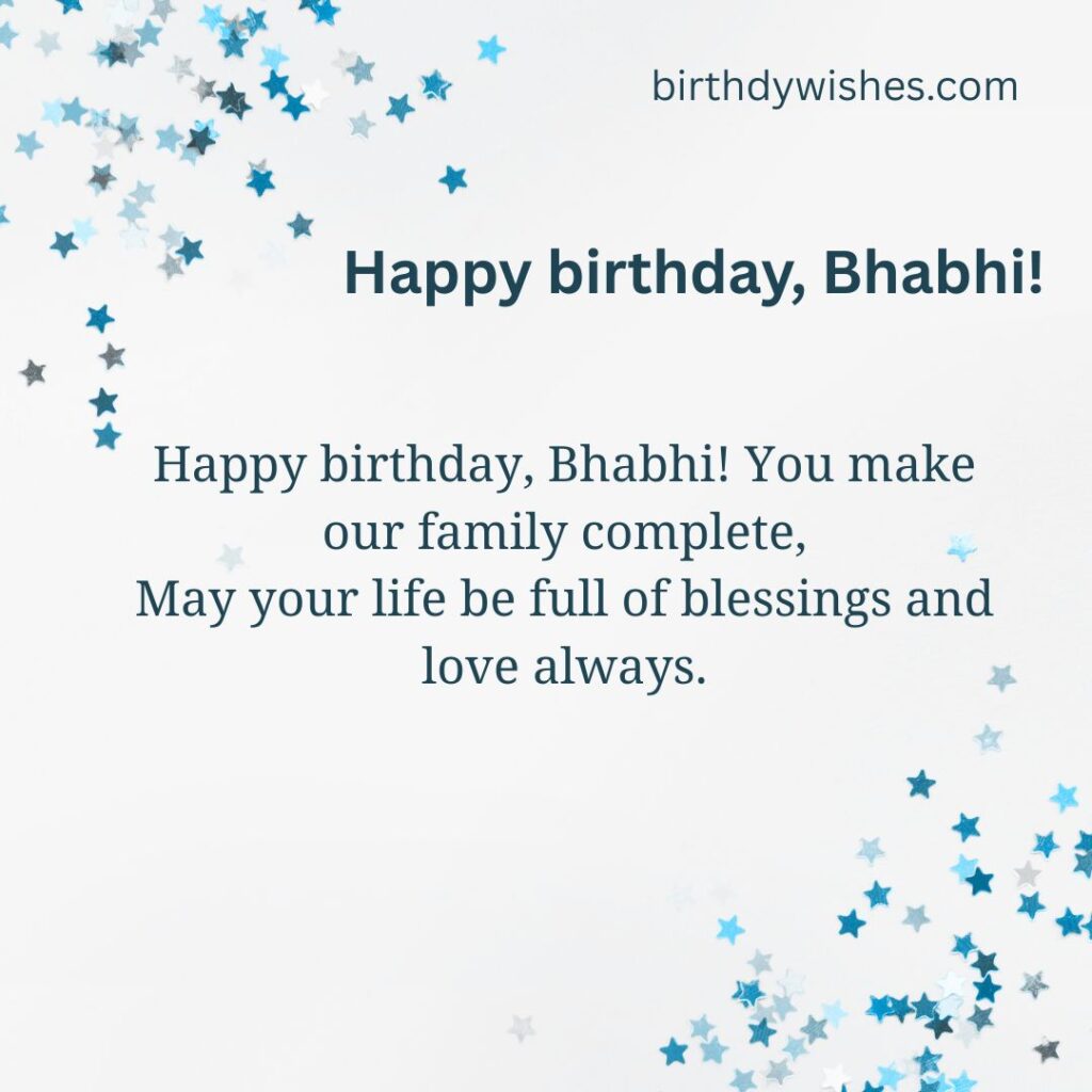 birthday wishes for bhabhi in english
